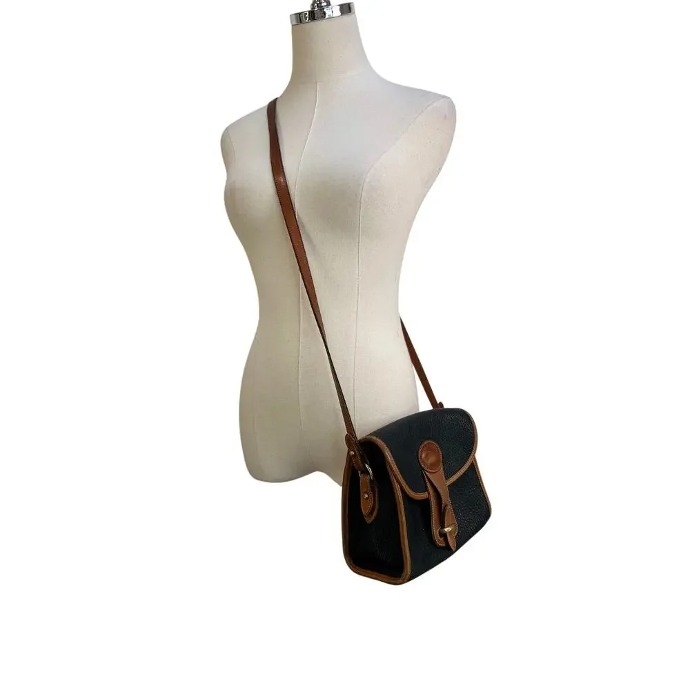 Vintage Dooney & Bourke All Weather Leather Black Crossbody Bag